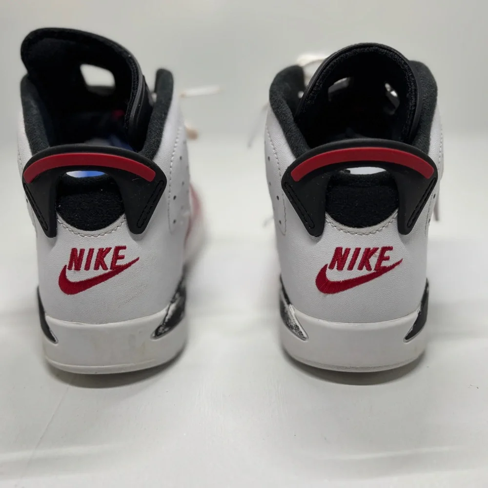 Kids Nike Air Jordan 6 Retro Carmine 13C Red White Black Youth Sneakers